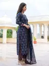 Navyblue Colour Rayon Printed Kurti With Pant Dupatta Aaradhna 2064